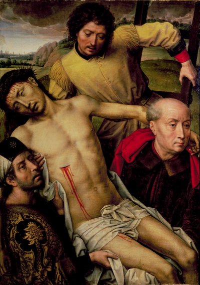 Descente de Croix, panneau gauche du Diptyque de la Déposition, c.1492-94 - Hans Memling